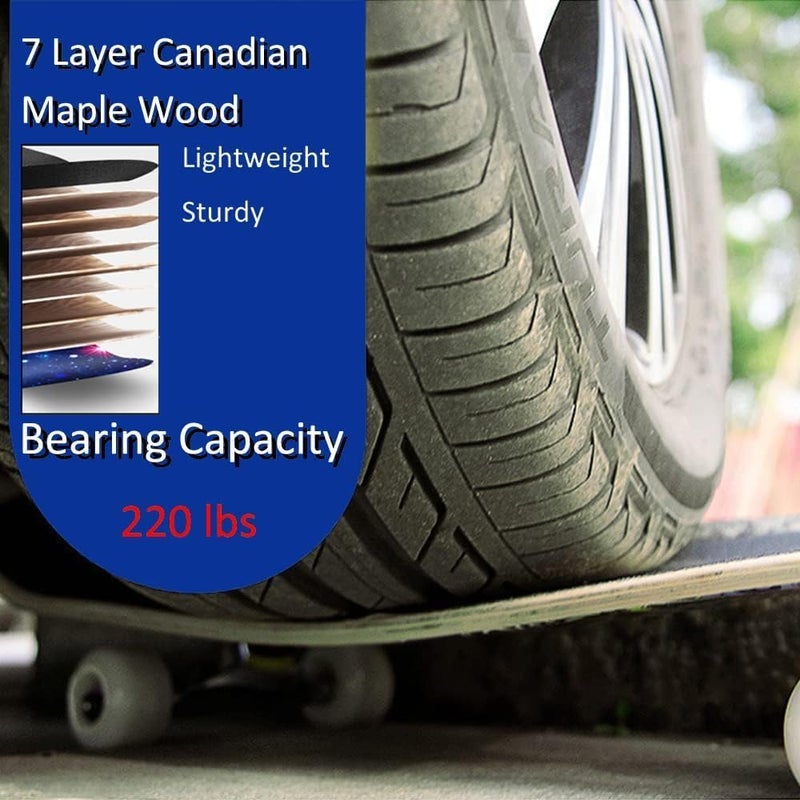 CAPARK Skateboards for Beginners Adults Youths Teens Kids Girls Boys 31 Inch Pro Complete Skate Boards 7 Layer Canadian Maple Double Kick Concave Longboards - Image 5